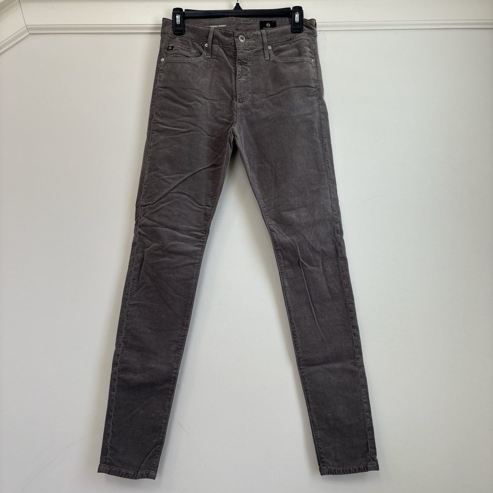 AG Adriano Goldschmied The Farrah Skinny High Waist Corduroy Pants Gray 27 NWOT